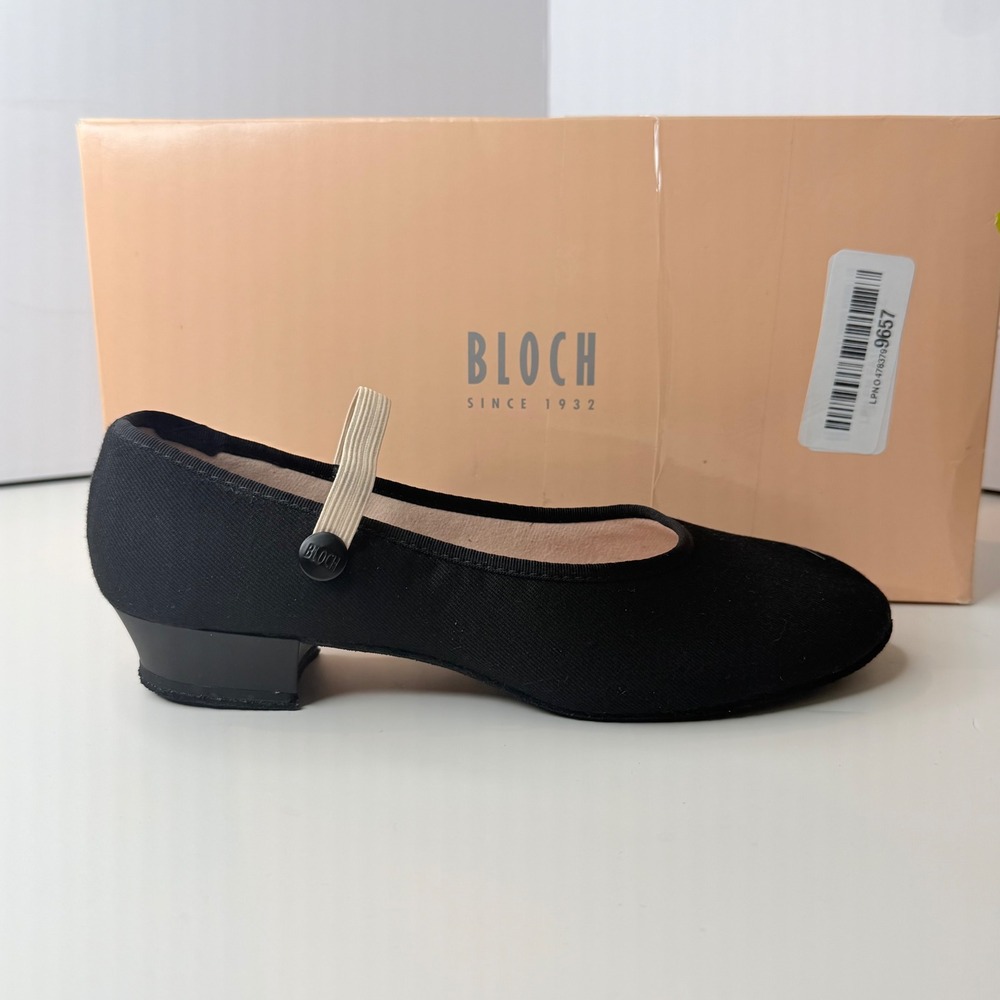Bloch Black Canvas Mary Jane Low Heel with Elastic Strap